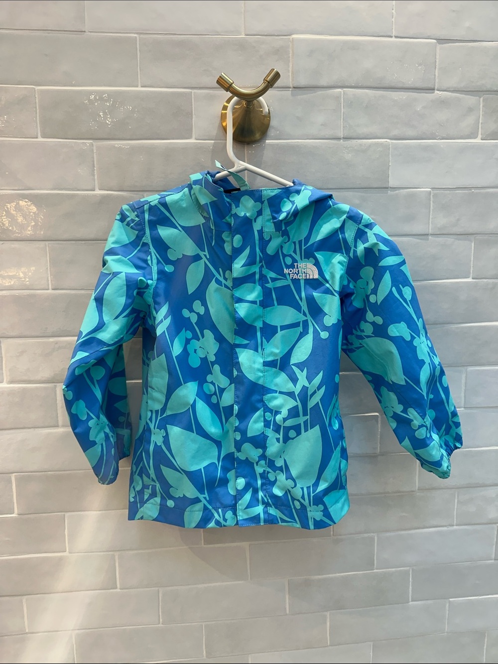 The North Face Kids Blue & Aqua Floral Rain Jacket